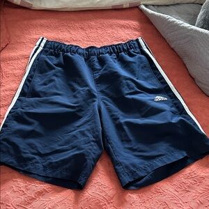 Adidas Dark Blue Sports Shorts with White Accents